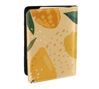 Wykjtwo Modèle De Fruit De Mangue Et De Feuilles, Porte-Passeport Portefeuille de Voyage en Cuir PU Étui pour Passeport Couvre-Passeport 6,5 po