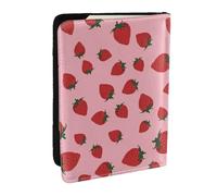 Wykjtwo Modèle De Fruits Aux Fraises, Porte-Passeport Portefeuille de Voyage en Cuir PU Étui pour Passeport Couvre-Passeport 6,5 po