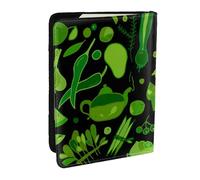 Wykjtwo Modèle de légumes Verts, Porte-Passeport Portefeuille de Voyage en Cuir PU Étui pour Passeport Couvre-Passeport 6,5 po