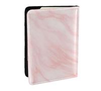 Wykjtwo Modèle De Marbre Marbre Blanc Et Rose, Porte-Passeport Portefeuille de Voyage en Cuir PU Étui pour Passeport Couvre-Passeport 6,5 po