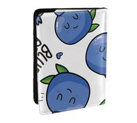 Wykjtwo Modèle de myrtille, Porte-Passeport Portefeuille de Voyage en Cuir PU Étui pour Passeport Couvre-Passeport 6,5 po