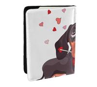 Wykjtwo Modèle Mignon de Chien Teckel, Porte-Passeport Portefeuille de Voyage en Cuir PU Étui pour Passeport Couvre-Passeport 6,5 po