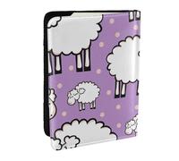 Wykjtwo Modèle Mignon de Mouton de Dessin animé, Porte-Passeport Portefeuille de Voyage en Cuir PU Étui pour Passeport Couvre-Passeport 6,5 po