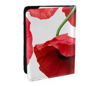 Wykjtwo Modèle sans Couture de Coquelicot, Porte-Passeport Portefeuille de Voyage en Cuir PU Étui pour Passeport Couvre-Passeport 6,5 po