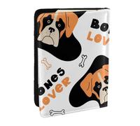 Wykjtwo Modèle sans Couture De Vecteur avec Boxer, Porte-Passeport Portefeuille de Voyage en Cuir PU Étui pour Passeport Couvre-Passeport 6,5 po