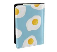 Wykjtwo Modèle sans Couture d'oeufs au Plat, Porte-Passeport Portefeuille de Voyage en Cuir PU Étui pour Passeport Couvre-Passeport 6,5 po