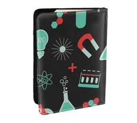 Wykjtwo Modèles de Chimie et de Science Verte, Porte-Passeport Portefeuille de Voyage en Cuir PU Étui pour Passeport Couvre-Passeport 6,5 po