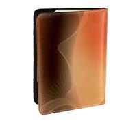 Wykjtwo Motif Abstrait Orange et Marron, Porte-Passeport Portefeuille de Voyage en Cuir PU Étui pour Passeport Couvre-Passeport 6,5 po