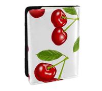 Wykjtwo Motif Cerise, Porte-Passeport Portefeuille de Voyage en Cuir PU Étui pour Passeport Couvre-Passeport 6,5 po