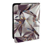 Wykjtwo Motif de Cristal de Diamant Abstrait Scintillant imprimé, Porte-Passeport Portefeuille de Voyage en Cuir PU Étui pour Passeport Couvre-Passeport 6,5 po