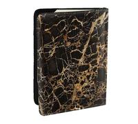Wykjtwo Motif de marbre doré, Porte-Passeport Portefeuille de Voyage en Cuir PU Étui pour Passeport Couvre-Passeport 6,5 po