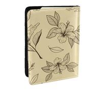 Wykjtwo Motif Floral de Fleurs rétro Vintage, Porte-Passeport Portefeuille de Voyage en Cuir PU Étui pour Passeport Couvre-Passeport 6,5 po