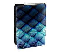 Wykjtwo Motif géométrique Bleu Marine, Porte-Passeport Portefeuille de Voyage en Cuir PU Étui pour Passeport Couvre-Passeport 6,5 po