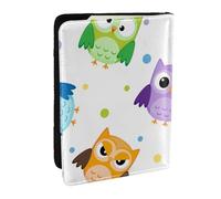 Wykjtwo Motif imprimé Hibou Animal Mignon, Porte-Passeport Portefeuille de Voyage en Cuir PU Étui pour Passeport Couvre-Passeport 6,5 po