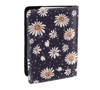 Wykjtwo Motif Marguerite, Porte-Passeport Portefeuille de Voyage en Cuir PU Étui pour Passeport Couvre-Passeport 6,5 po