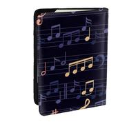Wykjtwo Motif Musical sans Couture, Porte-Passeport Portefeuille de Voyage en Cuir PU Étui pour Passeport Couvre-Passeport 6,5 po