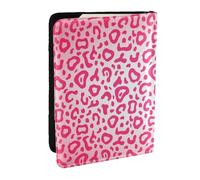 Wykjtwo Motif Peau de léopard Rose Vif, Porte-Passeport Portefeuille de Voyage en Cuir PU Étui pour Passeport Couvre-Passeport 6,5 po