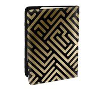 Wykjtwo Motif rayé géométrique sans Couture, Porte-Passeport Portefeuille de Voyage en Cuir PU Étui pour Passeport Couvre-Passeport 6,5 po