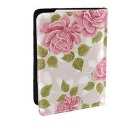 Wykjtwo Motif Rose Vintage Rose, Porte-Passeport Portefeuille de Voyage en Cuir PU Étui pour Passeport Couvre-Passeport 6,5 po