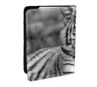 Wykjtwo Motif Tigre Blanc, Porte-Passeport Portefeuille de Voyage en Cuir PU Étui pour Passeport Couvre-Passeport 6,5 po
