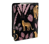 Wykjtwo Motif Tropical léopard, Porte-Passeport Portefeuille de Voyage en Cuir PU Étui pour Passeport Couvre-Passeport 6,5 po