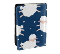 Wykjtwo Moutons sur Un Ciel étoilé, Porte-Passeport Portefeuille de Voyage en Cuir PU Étui pour Passeport Couvre-Passeport 6,5 po