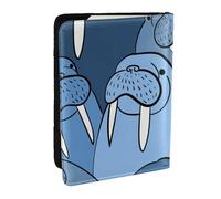 Wykjtwo Mur de Morse, Porte-Passeport Portefeuille de Voyage en Cuir PU Étui pour Passeport Couvre-Passeport 6,5 po