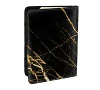 Wykjtwo Nature de marbre Noir doré, Porte-Passeport Portefeuille de Voyage en Cuir PU Étui pour Passeport Couvre-Passeport 6,5 po