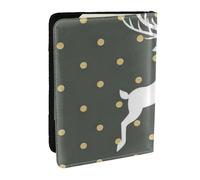 Wykjtwo Noël Gratuit Or et Gris, Porte-Passeport Portefeuille de Voyage en Cuir PU Étui pour Passeport Couvre-Passeport 6,5 po