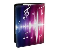 Wykjtwo Note de Musique imprimée, Porte-Passeport Portefeuille de Voyage en Cuir PU Étui pour Passeport Couvre-Passeport 6,5 po