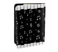 Wykjtwo Note de Musique, Piano, Porte-Passeport Portefeuille de Voyage en Cuir PU Étui pour Passeport Couvre-Passeport 6,5 po