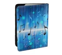 Wykjtwo Notes de Musique avec clé, Porte-Passeport Portefeuille de Voyage en Cuir PU Étui pour Passeport Couvre-Passeport 6,5 po