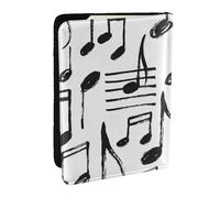 Wykjtwo Notes de Musique de Croquis à la Main, Porte-Passeport Portefeuille de Voyage en Cuir PU Étui pour Passeport Couvre-Passeport 6,5 po