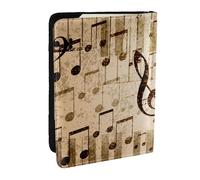 Wykjtwo Notes De Musique Piano, Porte-Passeport Portefeuille de Voyage en Cuir PU Étui pour Passeport Couvre-Passeport 6,5 po