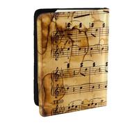 Wykjtwo Notes de Musique, Porte-Passeport Portefeuille de Voyage en Cuir PU Étui pour Passeport Couvre-Passeport 6,5 po