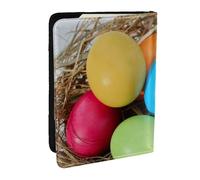 Wykjtwo Oeuf de Pâques coloré Moderne, Porte-Passeport Portefeuille de Voyage en Cuir PU Étui pour Passeport Couvre-Passeport 6,5 po