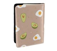 Wykjtwo Oeuf et Avocat, Porte-Passeport Portefeuille de Voyage en Cuir PU Étui pour Passeport Couvre-Passeport 6,5 po