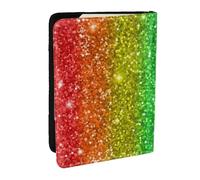 Wykjtwo on dirait Un Arc-en-Ciel avec des Paillettes, Porte-Passeport Portefeuille de Voyage en Cuir PU Étui pour Passeport Couvre-Passeport 6,5 po
