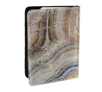 Wykjtwo Onyx Stone Imprimé Bleu Pâle, Porte-Passeport Portefeuille de Voyage en Cuir PU Étui pour Passeport Couvre-Passeport 6,5 po