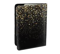 Wykjtwo Or Paillettes Noir Cool Moderne, Porte-Passeport Portefeuille de Voyage en Cuir PU Étui pour Passeport Couvre-Passeport 6,5 po