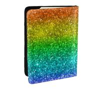 Wykjtwo Paillettes Arc-en-Ciel Multicolores, Porte-Passeport Portefeuille de Voyage en Cuir PU Étui pour Passeport Couvre-Passeport 6,5 po