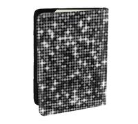 Wykjtwo Paillettes argentées Noires, Motif élégant Scintillant, Porte-Passeport Portefeuille de Voyage en Cuir PU Étui pour Passeport Couvre-Passeport 6,5 po