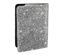 Wykjtwo Paillettes argentées, Porte-Passeport Portefeuille de Voyage en Cuir PU Étui pour Passeport Couvre-Passeport 6,5 po