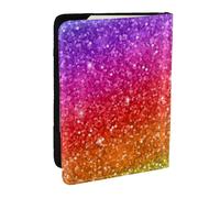 Wykjtwo Paillettes colorées, Porte-Passeport Portefeuille de Voyage en Cuir PU Étui pour Passeport Couvre-Passeport 6,5 po