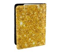 Wykjtwo Paillettes d'or, Porte-Passeport Portefeuille de Voyage en Cuir PU Étui pour Passeport Couvre-Passeport 6,5 po
