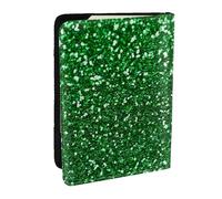 Wykjtwo Paillettes Vertes Scintillantes, Porte-Passeport Portefeuille de Voyage en Cuir PU Étui pour Passeport Couvre-Passeport 6,5 po
