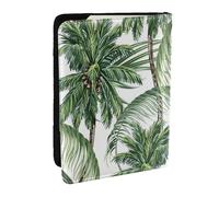 Wykjtwo Palmiers Feuilles Tropicales, Porte-Passeport Portefeuille de Voyage en Cuir PU Étui pour Passeport Couvre-Passeport 6,5 po
