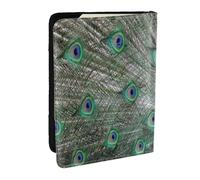Wykjtwo Paon affichant des Plumes, des Ailes Ouvertes, Porte-Passeport Portefeuille de Voyage en Cuir PU Étui pour Passeport Couvre-Passeport 6,5 po