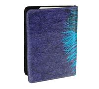 Wykjtwo Paon Violet et Bleu Sarcelle, Porte-Passeport Portefeuille de Voyage en Cuir PU Étui pour Passeport Couvre-Passeport 6,5 po