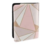 Wykjtwo Papier Peint Géométrique Or Rose, Porte-Passeport Portefeuille de Voyage en Cuir PU Étui pour Passeport Couvre-Passeport 6,5 po